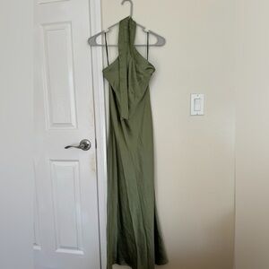 Petal & Pup *NEW* olive green maxi/long halter dress. Brand new with tags